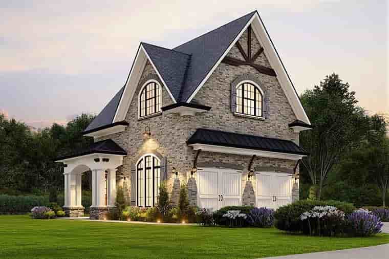 Craftsman, French Country, Traditional Garage-Living Plan 81644, 2 Car Garage Picture 5