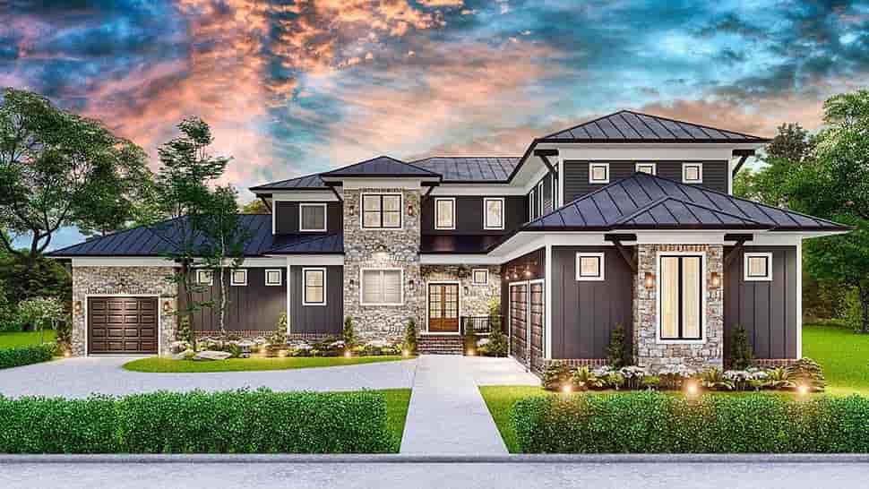 Coastal, Contemporary, Prairie House Plan 81648 with 5 Beds, 7 Baths, 5 Car Garage Picture 6