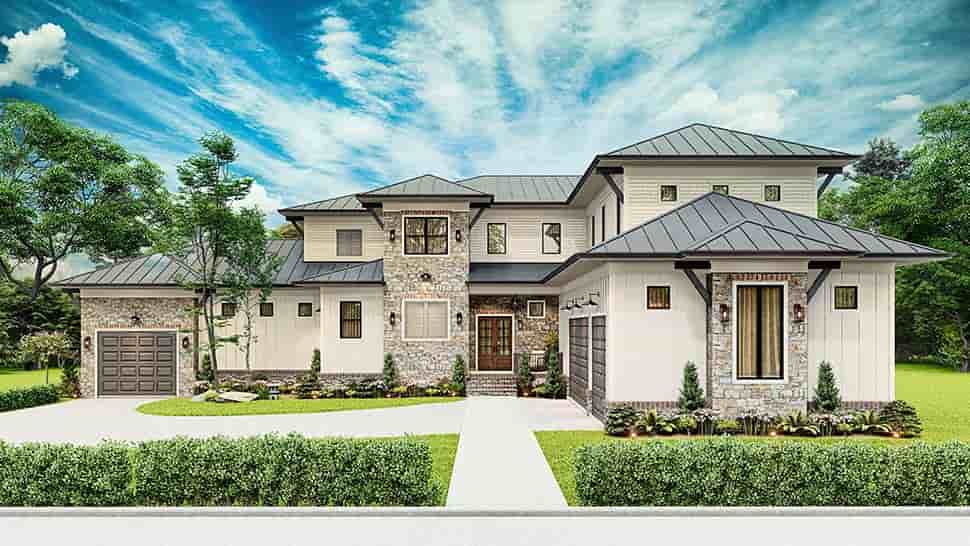 Coastal, Contemporary, Prairie House Plan 81648 with 5 Beds, 7 Baths, 5 Car Garage Picture 7