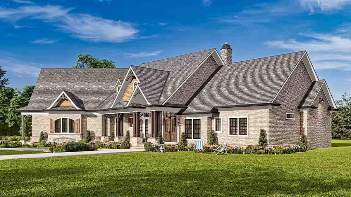 Craftsman, Ranch, Traditional House Plan 81656 with 3 Beds, 4 Baths, 3 Car Garage Picture 1