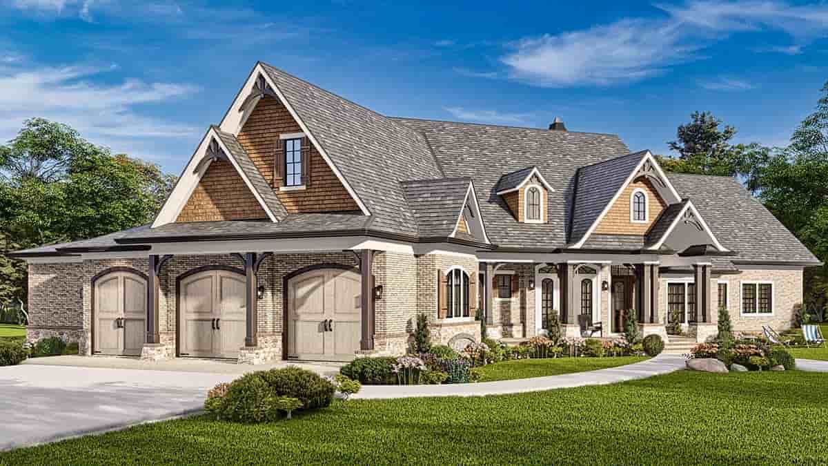 Craftsman, Ranch, Traditional House Plan 81656 with 3 Beds, 4 Baths, 3 Car Garage Picture 2