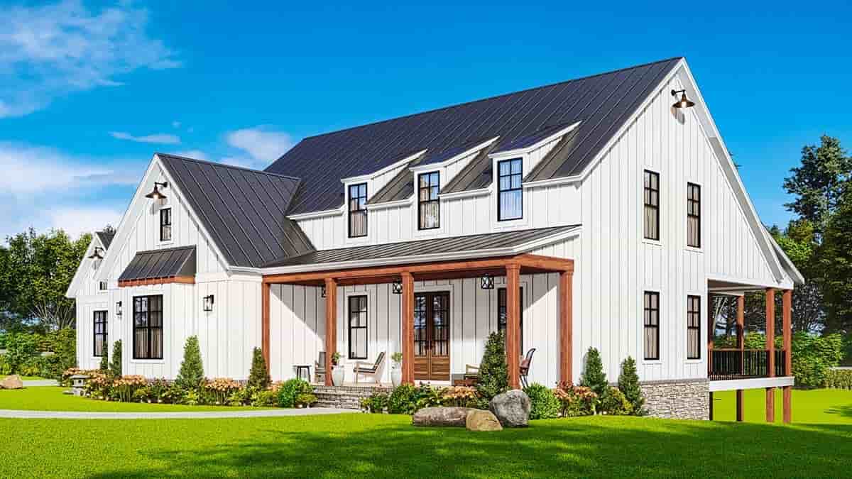 Farmhouse House Plan 81658 with 3 Beds, 3 Baths, 2 Car Garage Picture 1