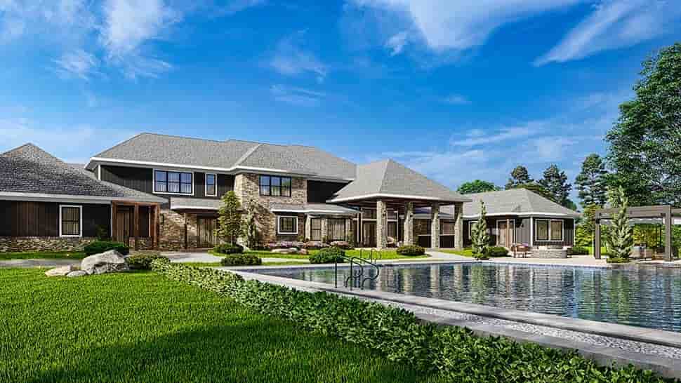 Contemporary House Plan 81662 with 7 Beds, 8 Baths, 5 Car Garage Picture 4