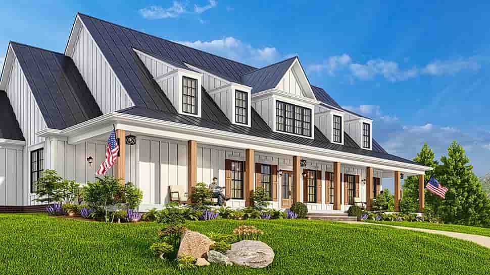 Country, Farmhouse House Plan 81663 with 3 Beds, 4 Baths, 2 Car Garage Picture 4