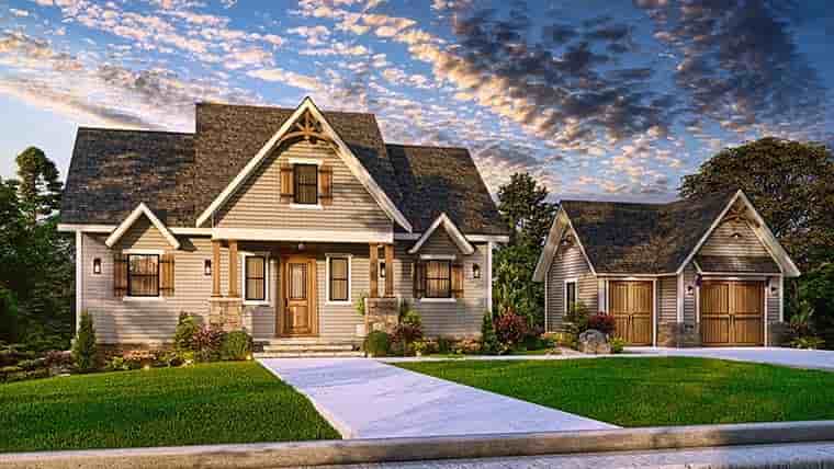 Bungalow, Cottage, Craftsman House Plan 81670 with 3 Beds, 2 Baths, 1 Car Garage Picture 5