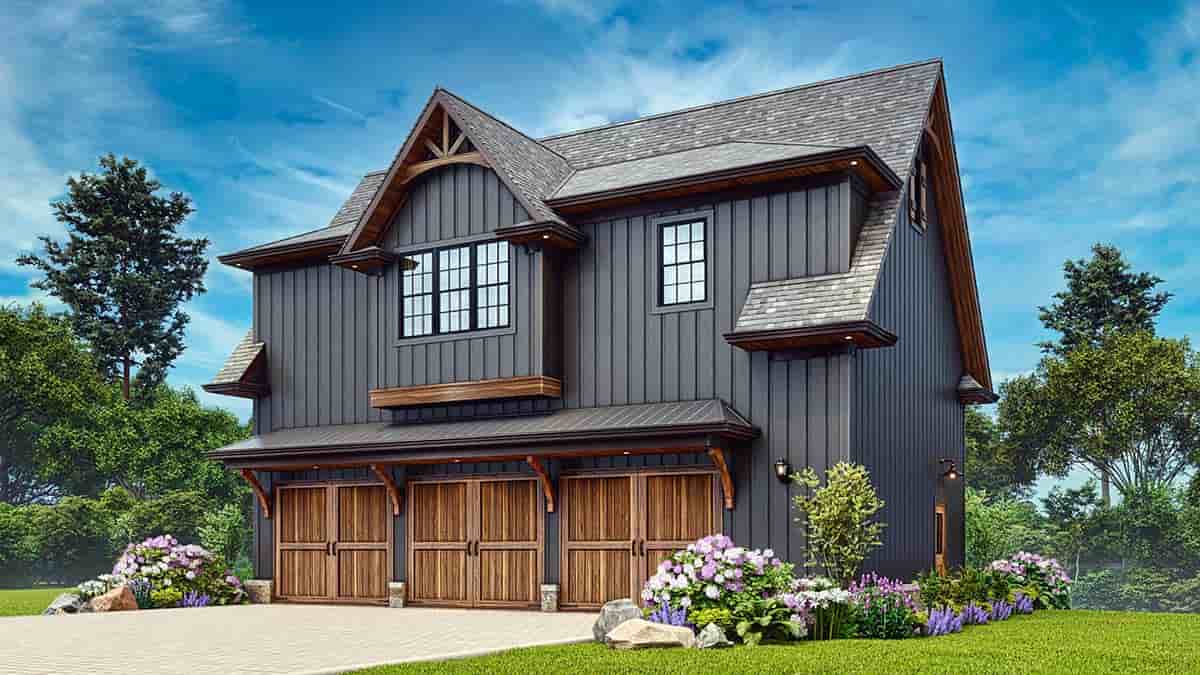 Country, Craftsman, Farmhouse, Traditional Garage-Living Plan 81673 with 1 Beds, 1 Baths, 3 Car Garage Picture 1