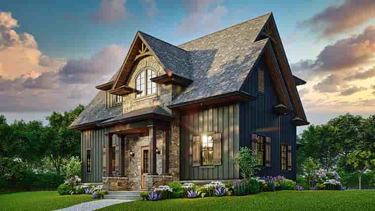 Country, Craftsman, Farmhouse, Traditional Garage-Living Plan 81673 with 1 Beds, 1 Baths, 3 Car Garage Picture 5