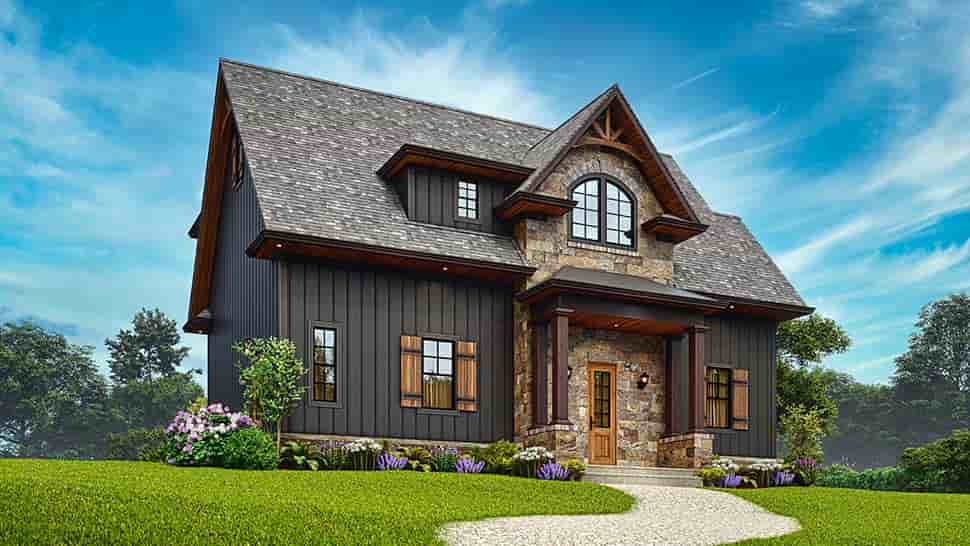 Country, Craftsman, Farmhouse, Traditional Garage-Living Plan 81673 with 1 Beds, 1 Baths, 3 Car Garage Picture 6