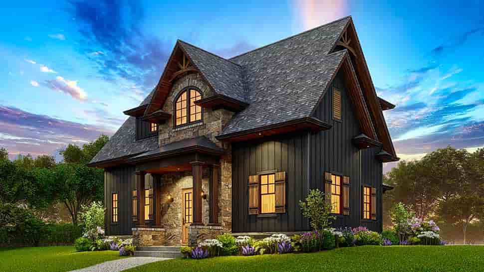 Country, Craftsman, Farmhouse, Traditional Garage-Living Plan 81673 with 1 Beds, 1 Baths, 3 Car Garage Picture 8