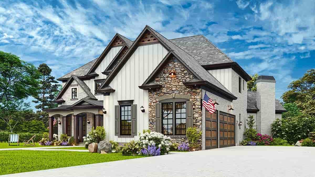 Craftsman, Traditional House Plan 81674 with 5 Beds, 4 Baths, 3 Car Garage Picture 1