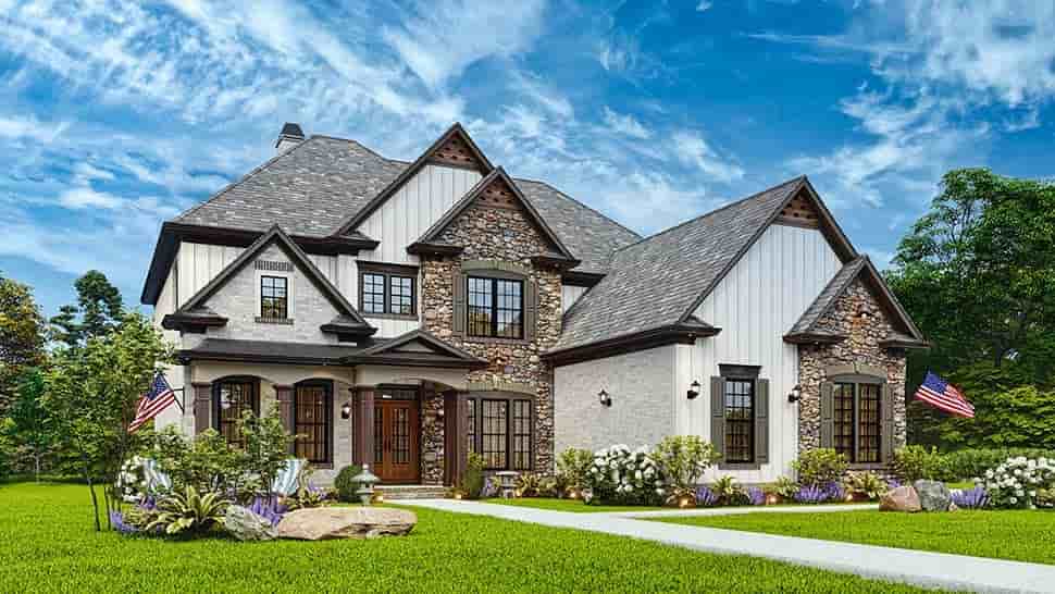 Craftsman, Traditional House Plan 81674 with 5 Beds, 4 Baths, 3 Car Garage Picture 3