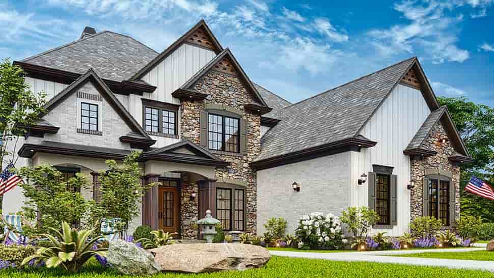 Craftsman, Traditional House Plan 81674 with 5 Beds, 4 Baths, 3 Car Garage Picture 4