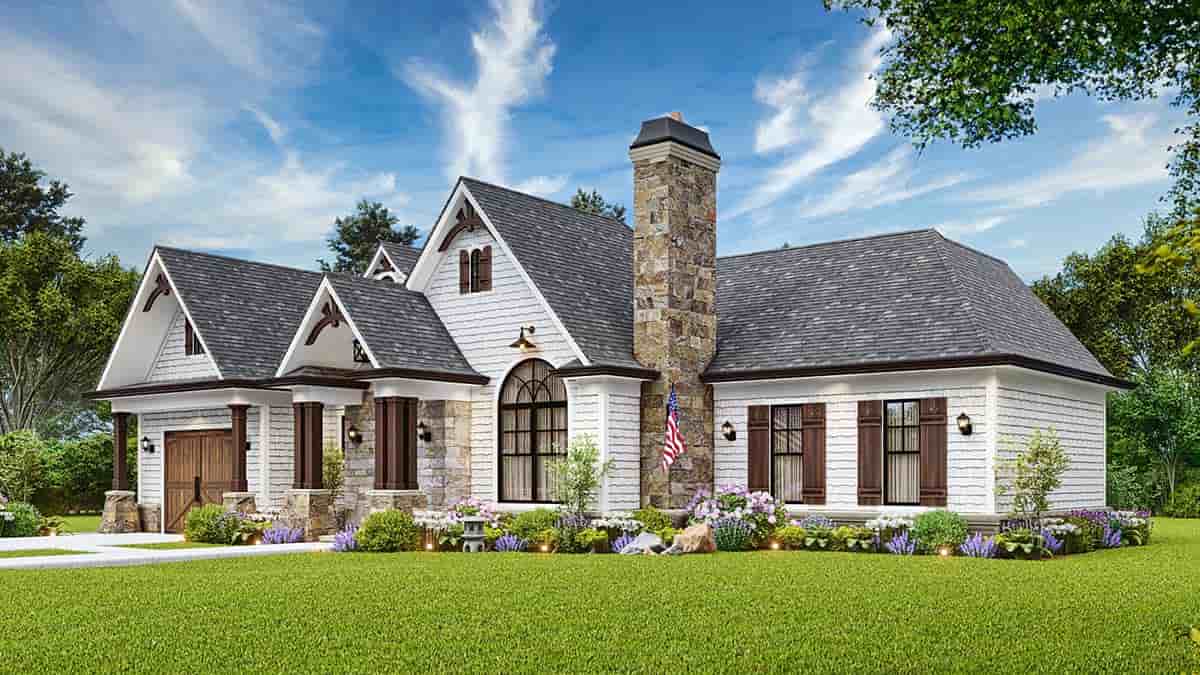 Cottage, Craftsman, Ranch, Traditional House Plan 81676 with 2 Beds, 2 Baths, 1 Car Garage Picture 1