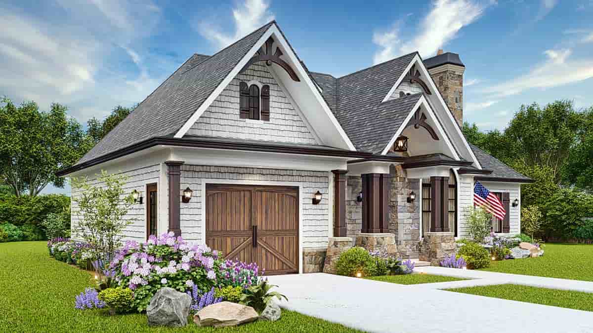 Cottage, Craftsman, Ranch, Traditional House Plan 81676 with 2 Beds, 2 Baths, 1 Car Garage Picture 2
