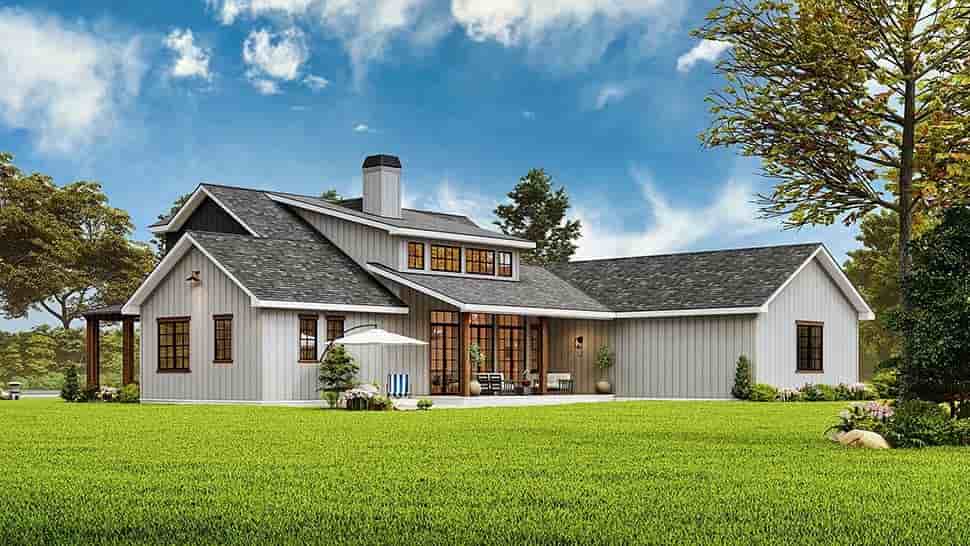 Contemporary, Country, Farmhouse House Plan 81677 with 4 Beds, 4 Baths, 2 Car Garage Picture 4