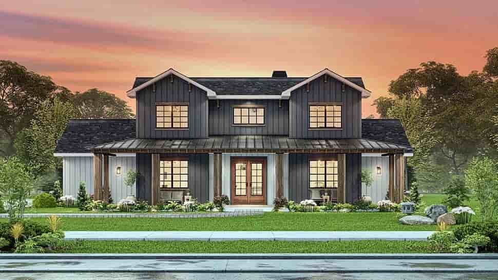 Contemporary, Country, Farmhouse House Plan 81677 with 4 Beds, 4 Baths, 2 Car Garage Picture 6