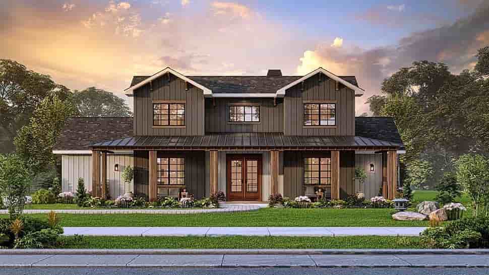 Contemporary, Country, Farmhouse House Plan 81677 with 4 Beds, 4 Baths, 2 Car Garage Picture 7
