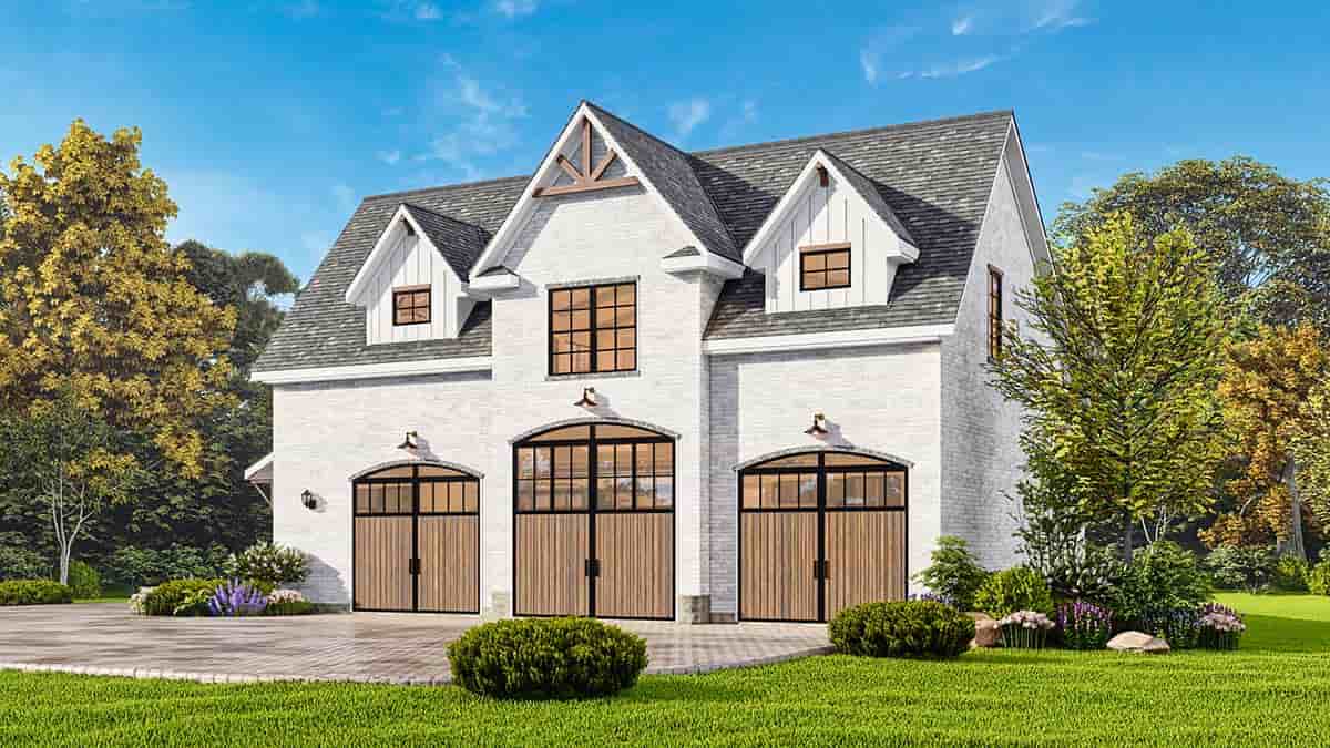 Contemporary, Country, Craftsman, Traditional Garage-Living Plan 81683 with 1 Beds, 1 Baths, 3 Car Garage Picture 1