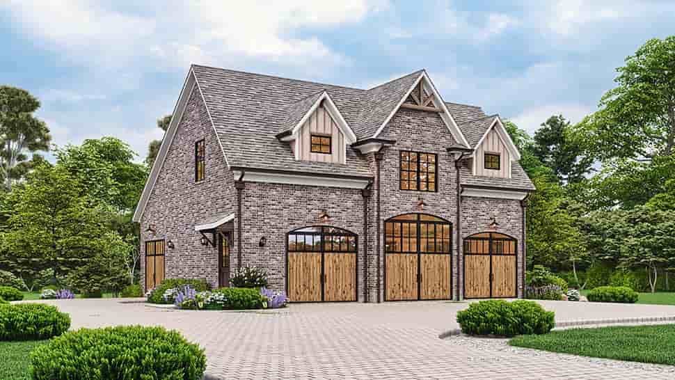 Contemporary, Country, Craftsman, Traditional Garage-Living Plan 81683 with 1 Beds, 1 Baths, 3 Car Garage Picture 10