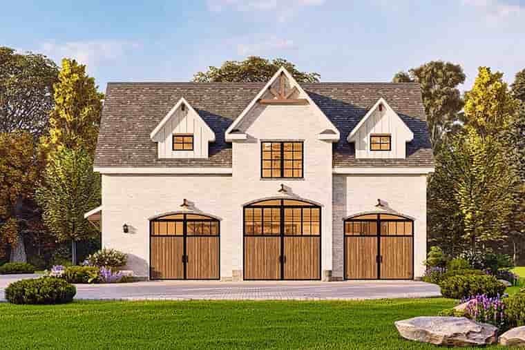 Contemporary, Country, Craftsman, Traditional Garage-Living Plan 81683 with 1 Beds, 1 Baths, 3 Car Garage Picture 5