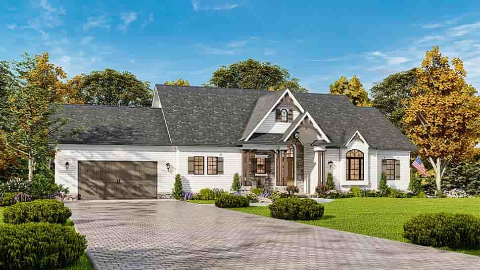 Cottage, Traditional House Plan 81685 with 4 Beds, 4 Baths, 2 Car Garage Picture 3