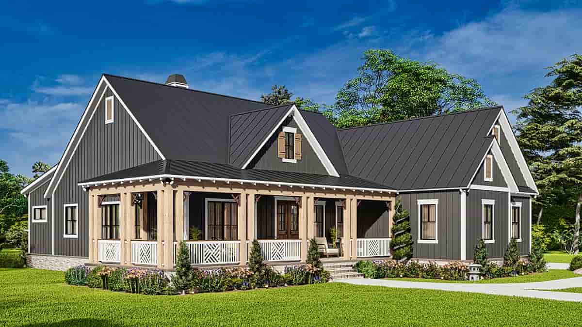 Craftsman, Ranch House Plan 81687 with 3 Beds, 3 Baths, 2 Car Garage Picture 2