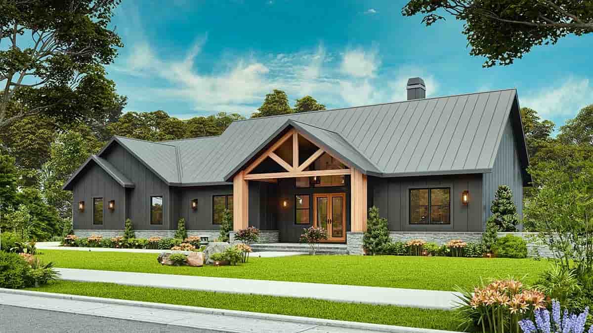 Country, Craftsman, Farmhouse, Ranch House Plan 81693 with 4 Beds, 4 Baths, 2 Car Garage Picture 1