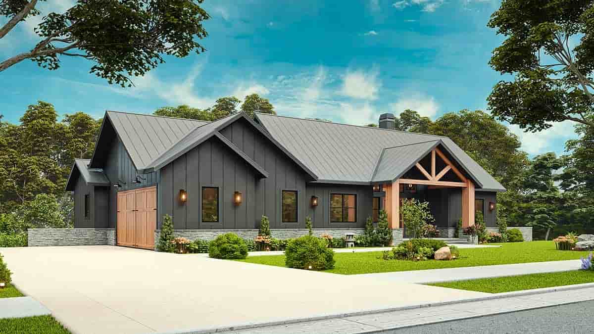 Country, Craftsman, Farmhouse, Ranch House Plan 81693 with 4 Beds, 4 Baths, 2 Car Garage Picture 2