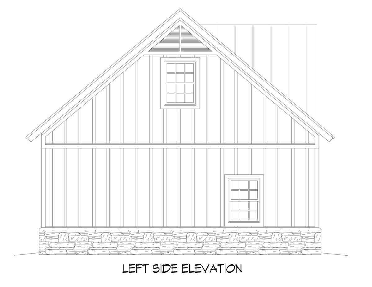 Cape Cod, Country, Farmhouse, Ranch, Saltbox, Traditional 3 Car Garage Plan 81700 Picture 2