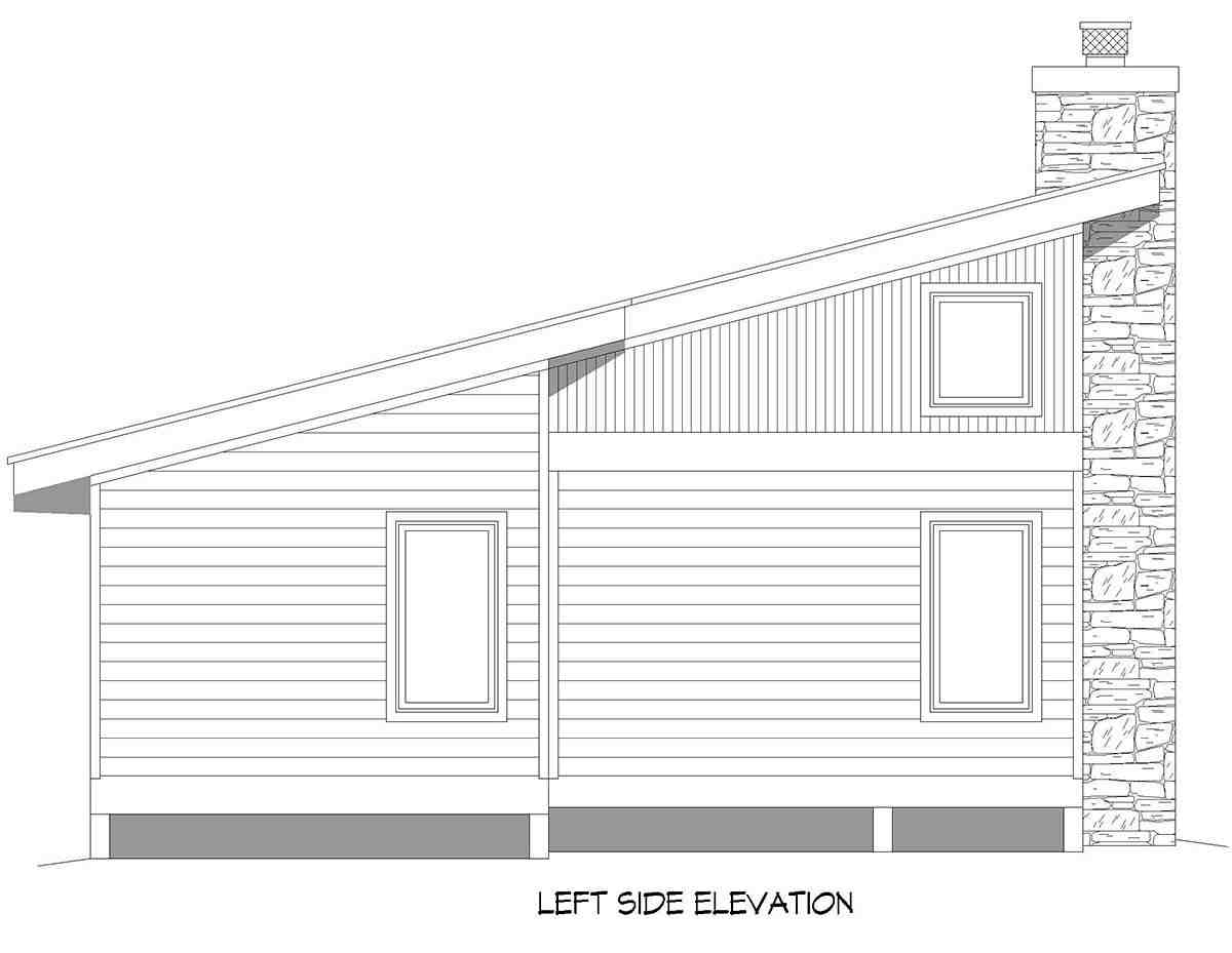 Cottage, Modern House Plan 81702 with 2 Beds, 1 Baths Picture 2