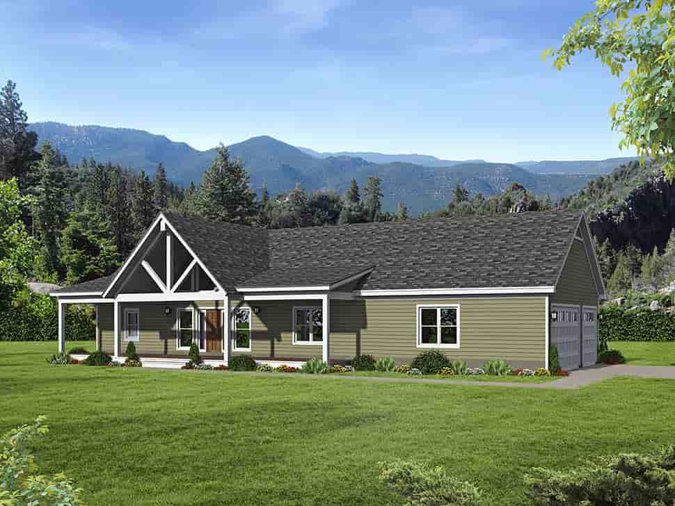Country, Farmhouse, Ranch, Traditional House Plan 81719 with 2 Beds, 2 Baths, 3 Car Garage Picture 4