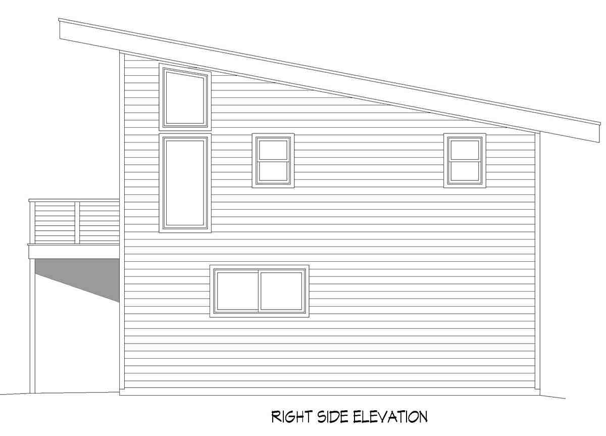 Coastal, Contemporary, Modern Garage-Living Plan 81728 with 1 Beds, 1 Baths, 1 Car Garage Picture 1