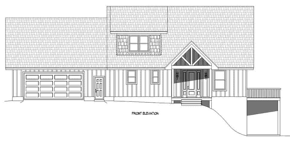 Cabin, Country, Craftsman, French Country, Prairie, Traditional House Plan 81771 with 3 Beds, 4 Baths, 2 Car Garage Picture 3