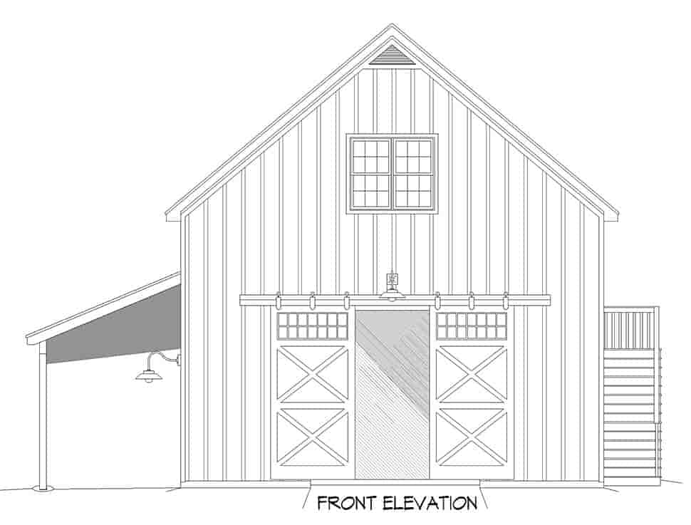 GarageLiving Plan 81786 Farmhouse Style with 613 Sq Ft