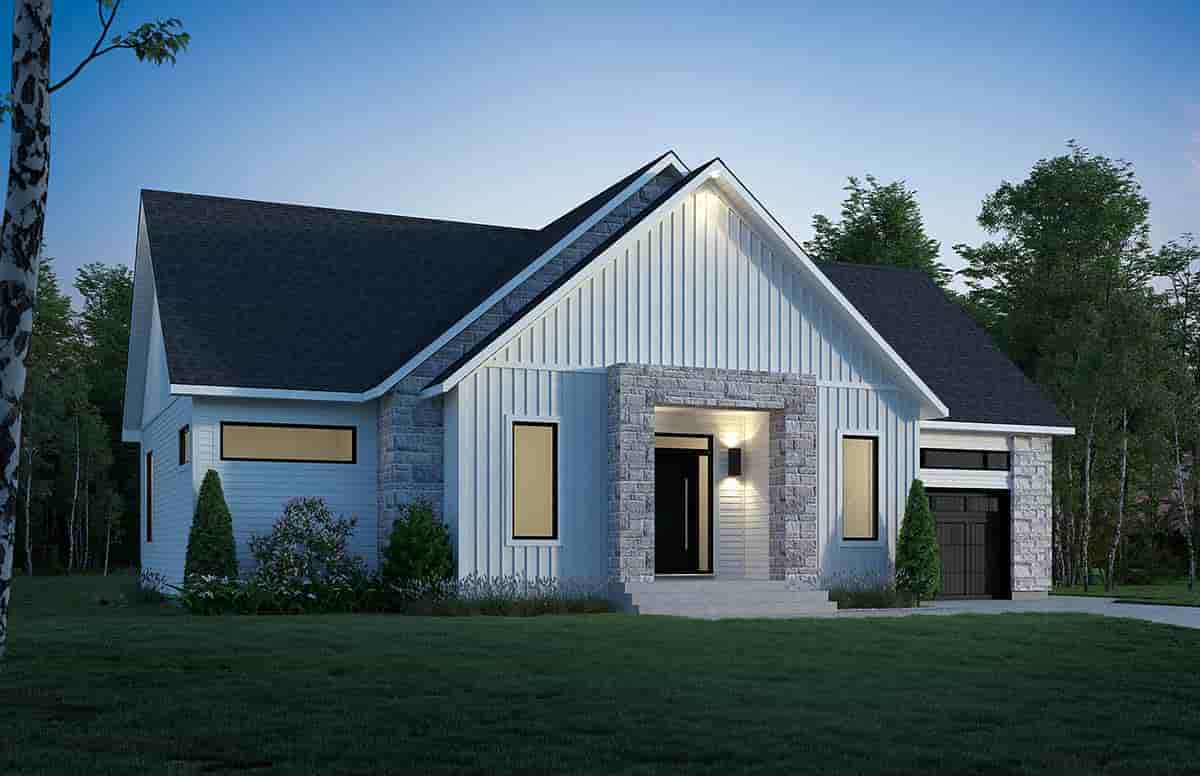 Cabin, Contemporary, Cottage, Modern, Ranch House Plan 81806 with 2 Beds, 1 Baths, 1 Car Garage Picture 2