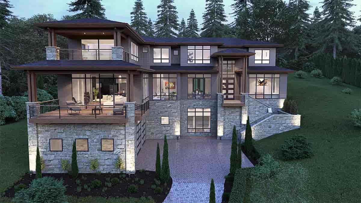 Contemporary, Modern House Plan 81902 with 5 Beds, 6 Baths, 3 Car Garage Picture 1