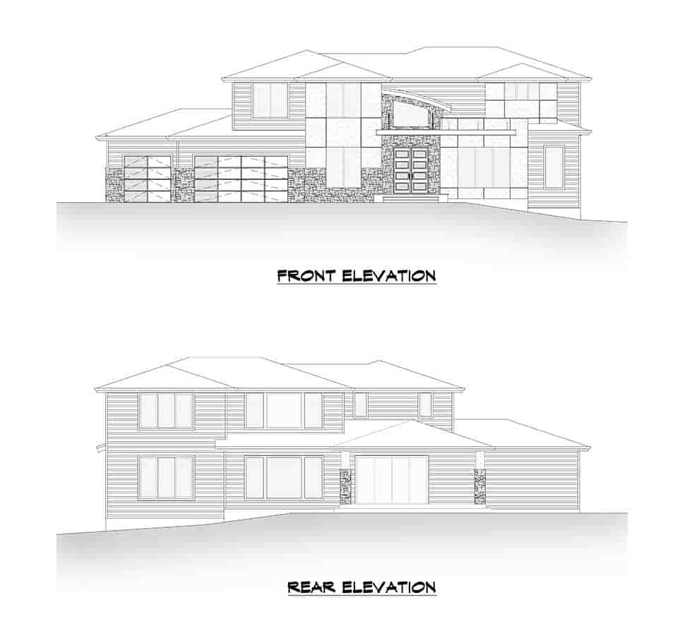Contemporary, Modern House Plan 81905 with 5 Beds, 4 Baths, 3 Car Garage Picture 3