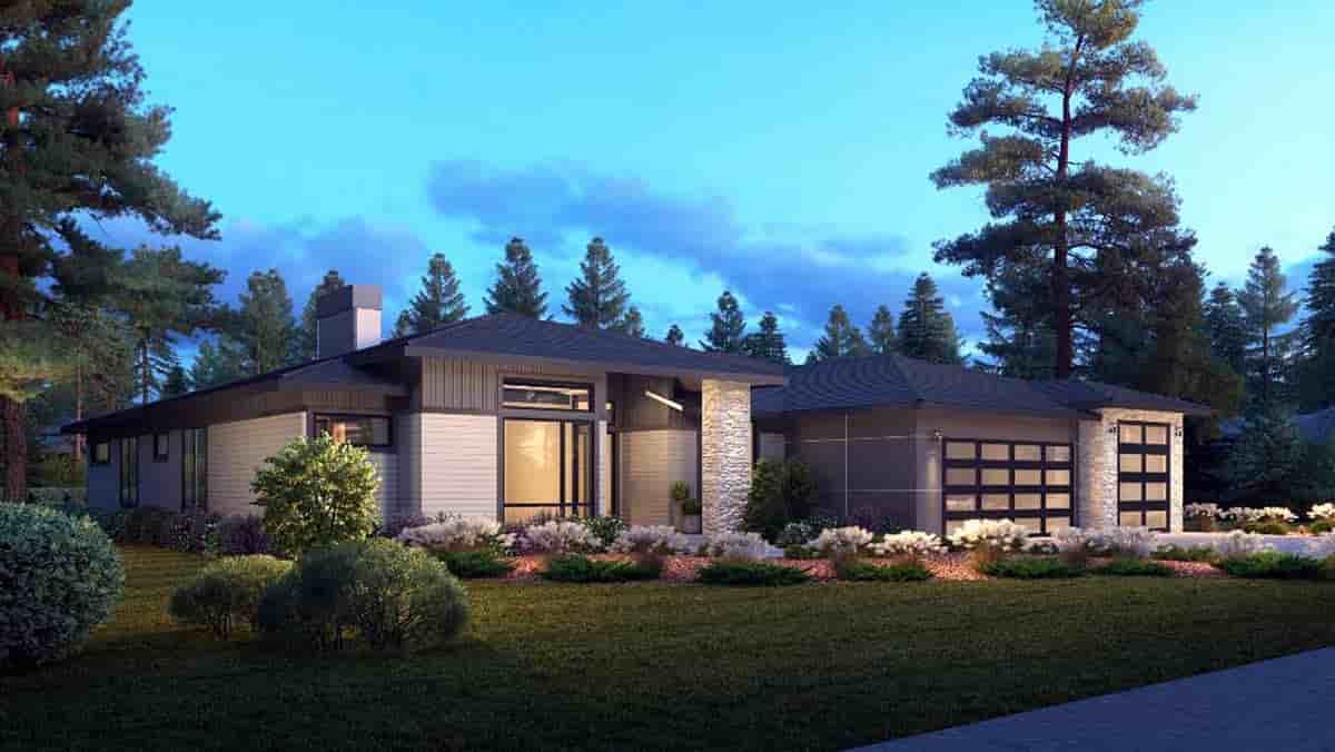 Contemporary, Modern House Plan 81906 with 4 Beds, 4 Baths, 3 Car Garage Picture 2
