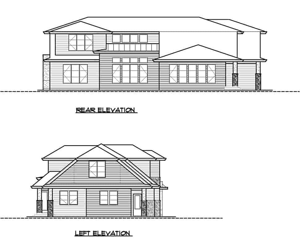 Contemporary, Modern House Plan 81917 with 4 Beds, 4 Baths, 2 Car Garage Picture 4