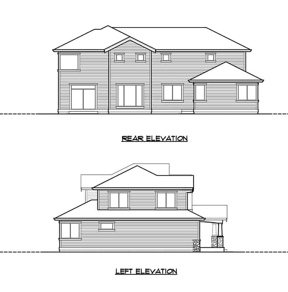 Craftsman, Traditional House Plan 81922 with 5 Beds, 4 Baths, 2 Car Garage Picture 4