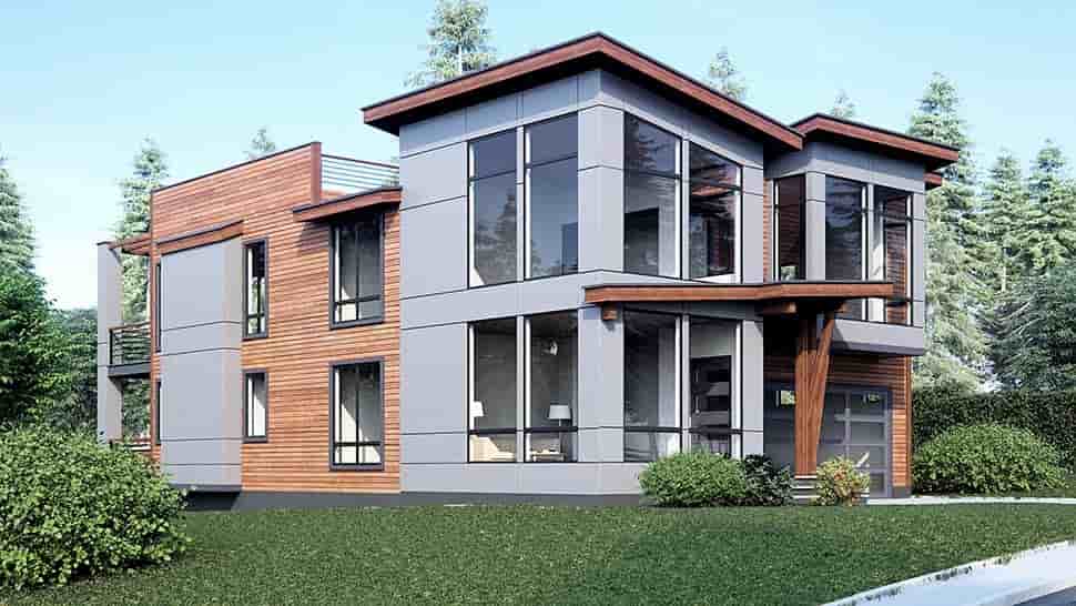 Contemporary, Modern House Plan 81925 with 4 Beds, 3 Baths, 3 Car Garage Picture 2