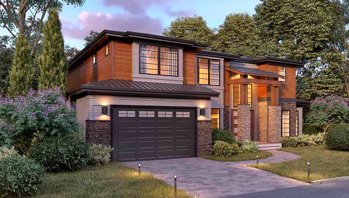 Modern House Plan 81926 with 5 Beds, 4 Baths, 4 Car Garage Picture 1