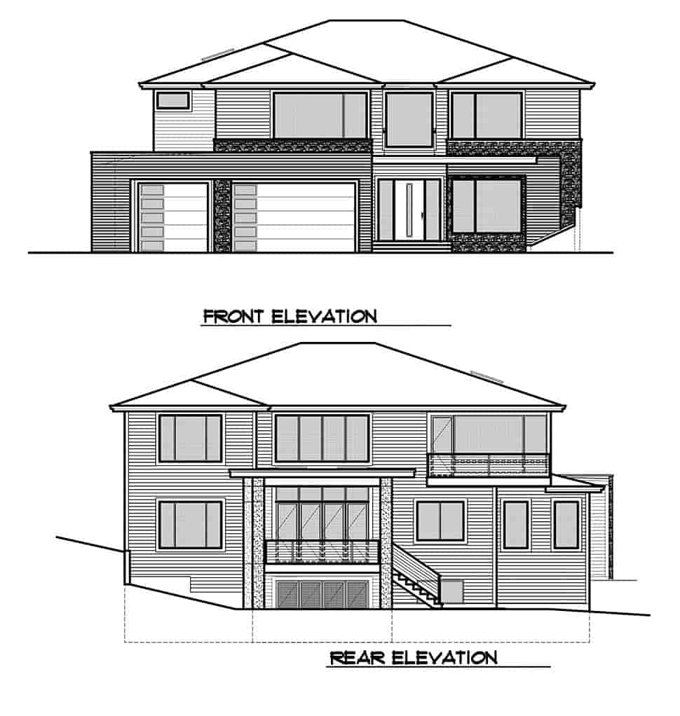 Contemporary, Modern, Prairie House Plan 81929 with 5 Beds, 6 Baths, 3 Car Garage Picture 3