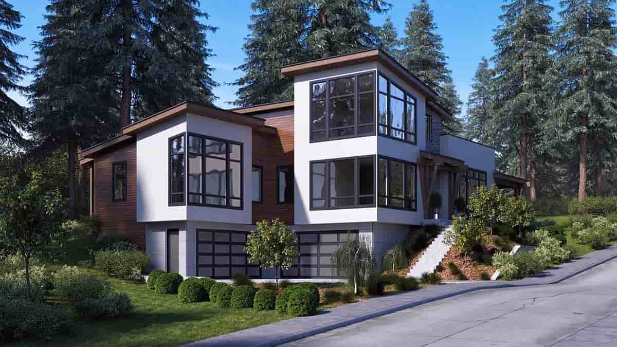 Modern House Plan 81933 with 3 Beds, 4 Baths, 6 Car Garage Picture 1