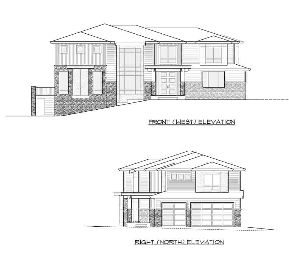 Contemporary, Modern House Plan 81934 with 3 Beds, 4 Baths, 3 Car Garage Picture 3