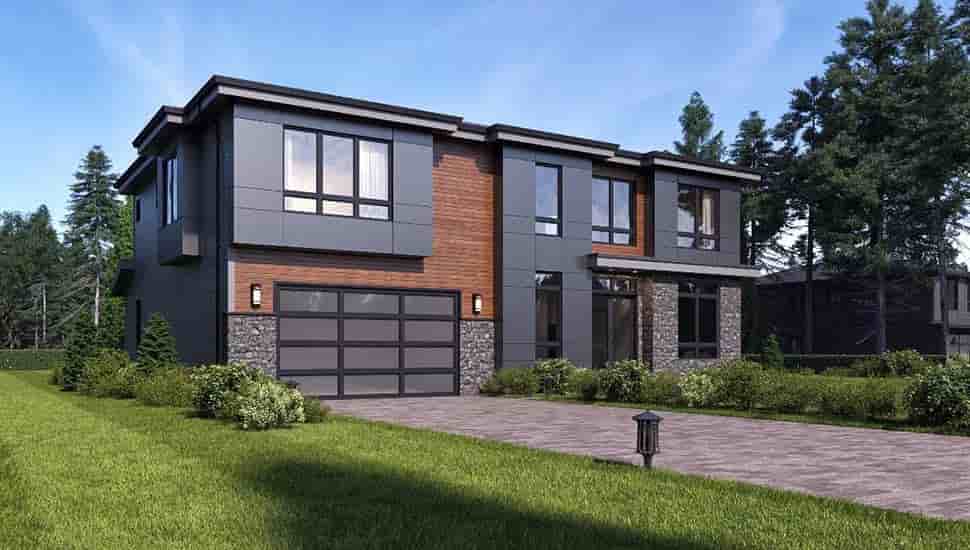Contemporary, Modern House Plan 81935 with 4 Beds, 3 Baths, 2 Car Garage Picture 2