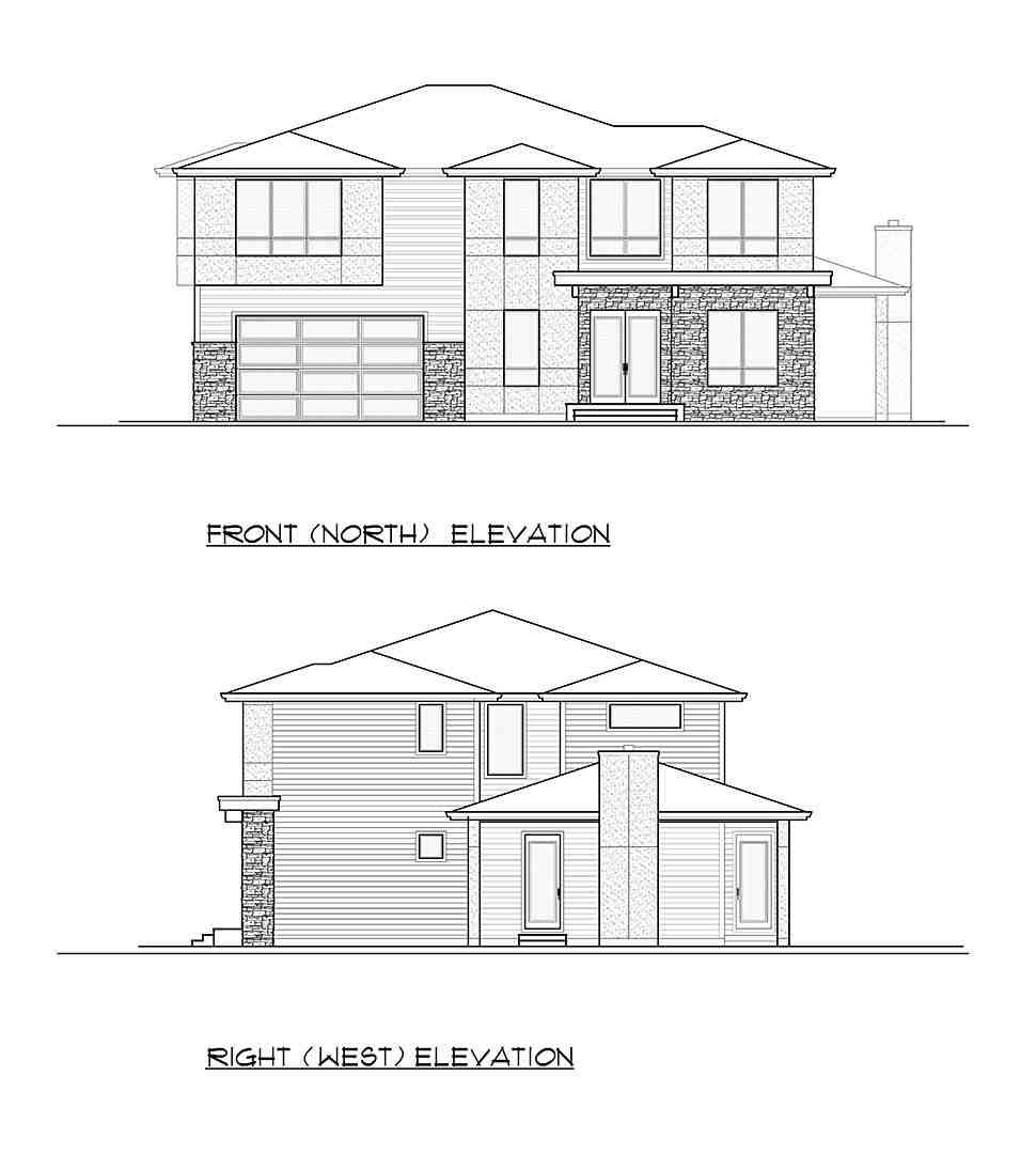 Contemporary, Modern House Plan 81935 with 4 Beds, 3 Baths, 2 Car Garage Picture 3