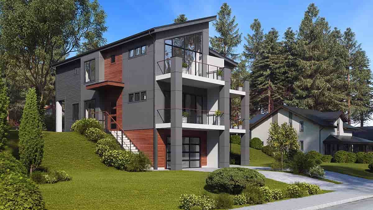 Contemporary, Modern Multi-Family Plan 81940 with 6 Beds, 6 Baths, 3 Car Garage Picture 1