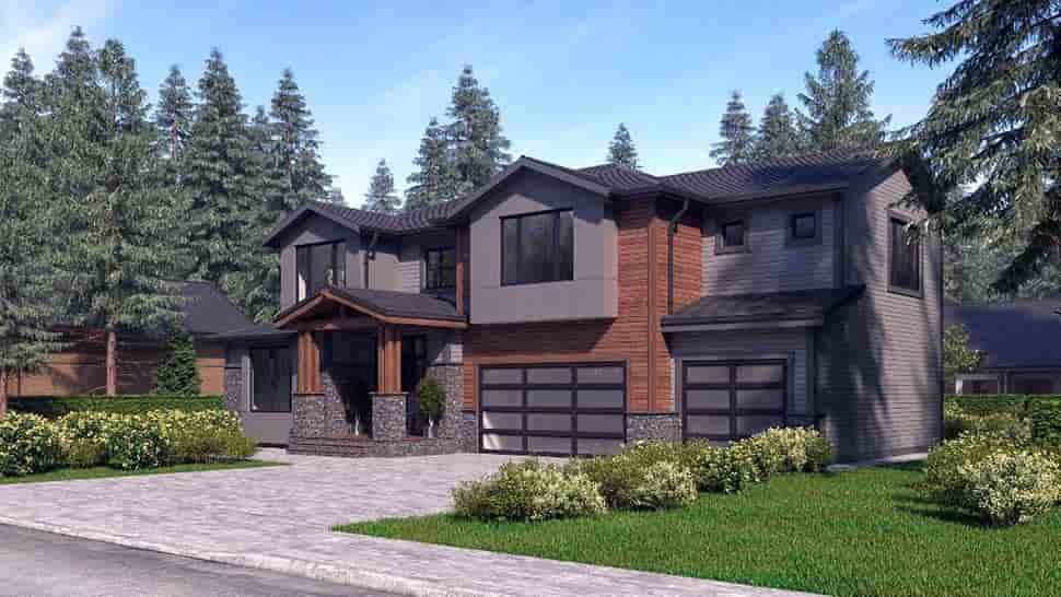 Contemporary, Craftsman, Modern House Plan 81944 with 4 Beds, 4 Baths, 3 Car Garage Picture 2