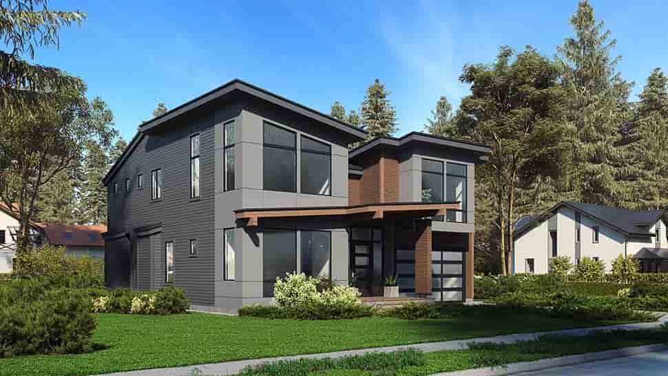 Contemporary, Modern House Plan 81946 with 3 Beds, 4 Baths, 2 Car Garage Picture 2